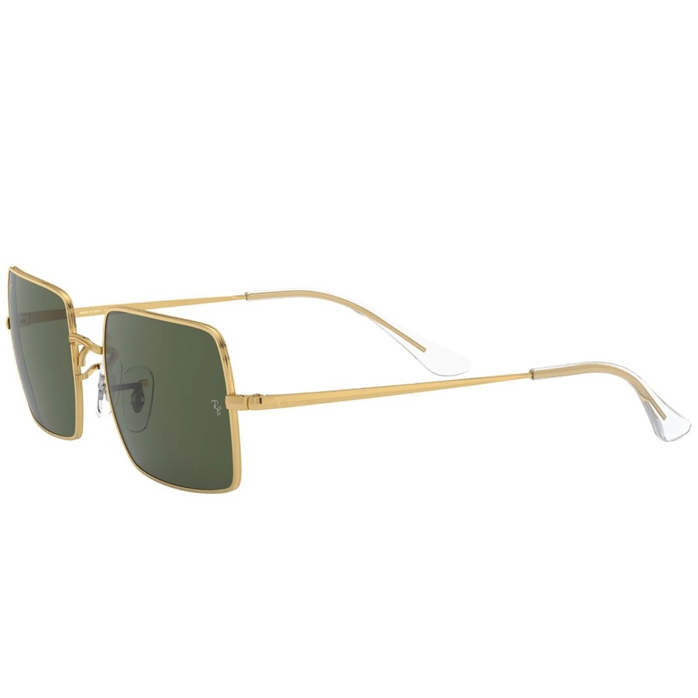 Ray-Ban Square Metal Sunglasses in Gold with Green Lenses